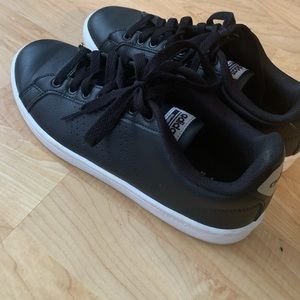 Adidas black leather shoe